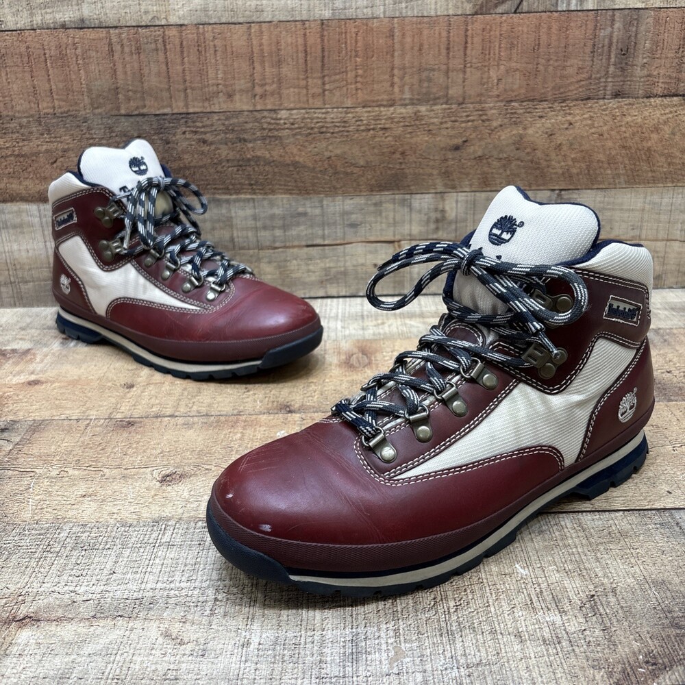 Vintage Timberland Men’s Hiking Red Leather Boots Size 11 M